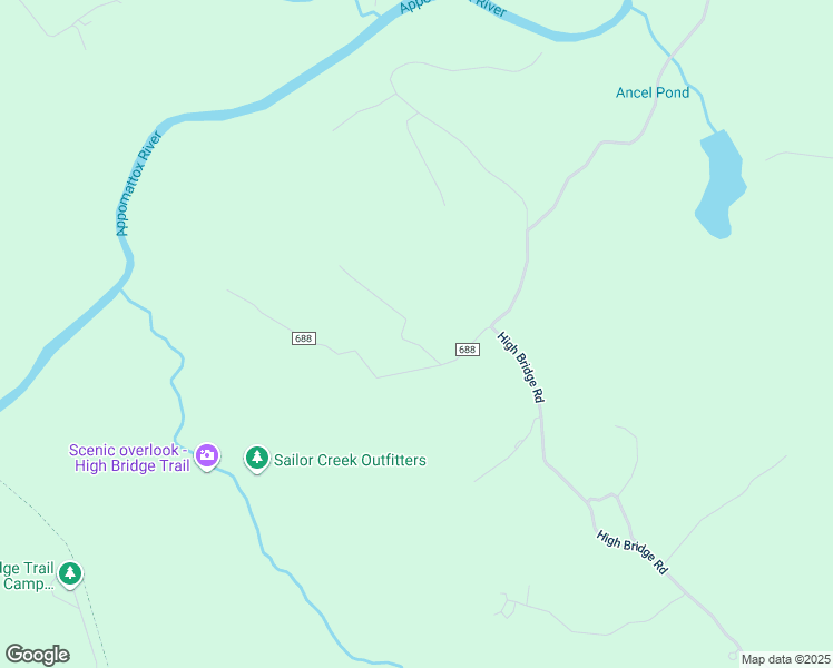 map of restaurants, bars, coffee shops, grocery stores, and more near 1234 High Bridge Road in Rice
