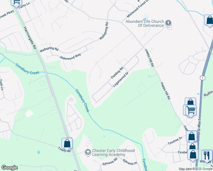 map of restaurants, bars, coffee shops, grocery stores, and more near 3205 Fielding Road in Chesterfield County