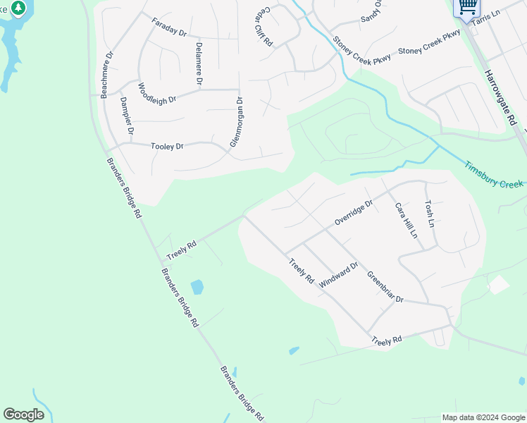 map of restaurants, bars, coffee shops, grocery stores, and more near 4607 Edenton Place in Chester