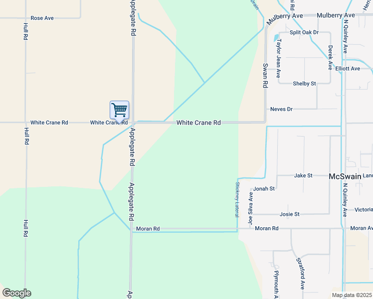 map of restaurants, bars, coffee shops, grocery stores, and more near 6725 White Crane Road in Atwater