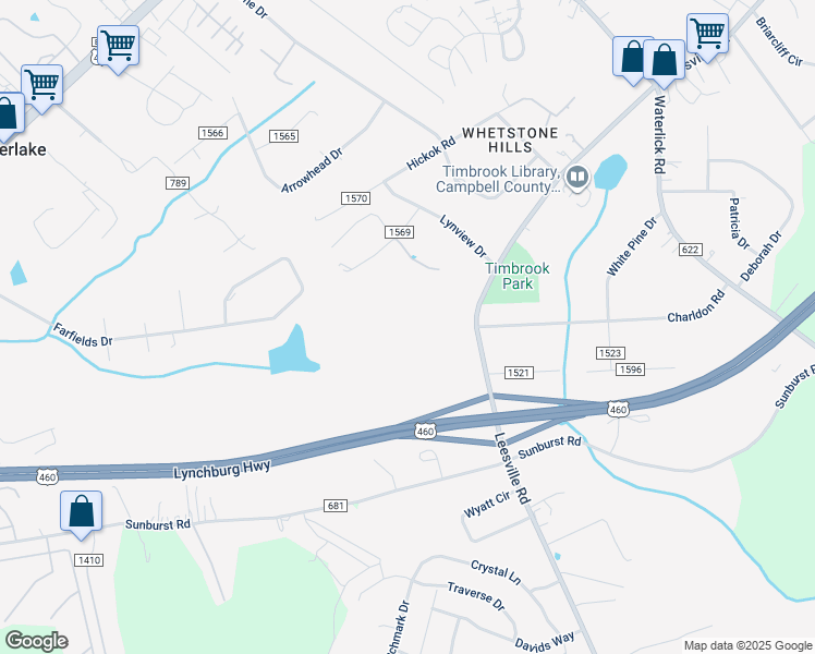 map of restaurants, bars, coffee shops, grocery stores, and more near 515 Sable Road in Evington