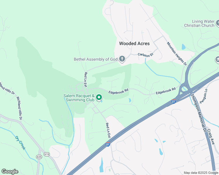 map of restaurants, bars, coffee shops, grocery stores, and more near 1504 Pine Valley Lane in Salem