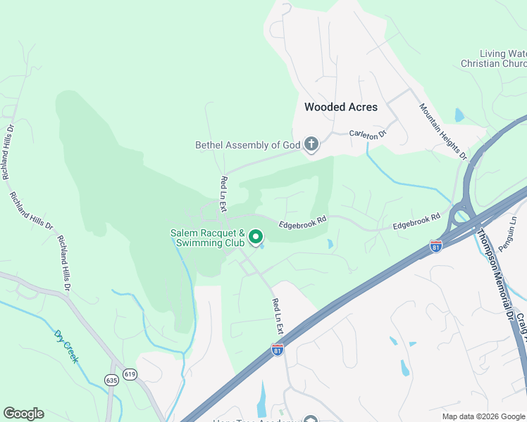 map of restaurants, bars, coffee shops, grocery stores, and more near 1611 Edgebrook Rd in Salem