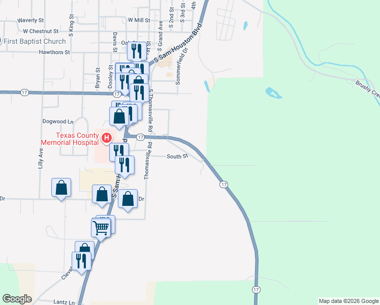map of restaurants, bars, coffee shops, grocery stores, and more near 224 South Street in Houston