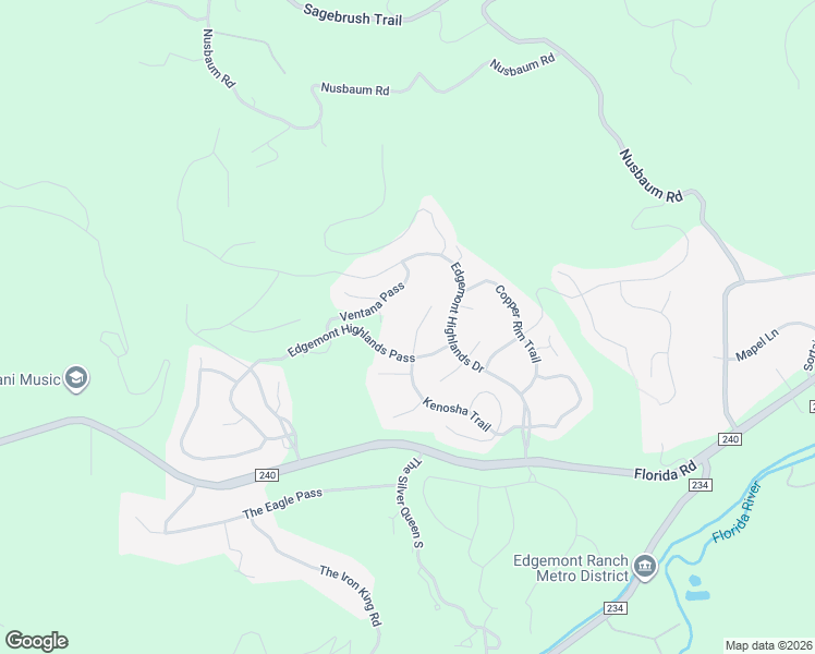 map of restaurants, bars, coffee shops, grocery stores, and more near 340-398 Kenosha Court in Durango