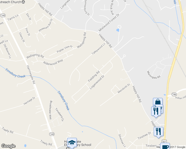 map of restaurants, bars, coffee shops, grocery stores, and more near 3112 Fielding Road in Colonial Heights
