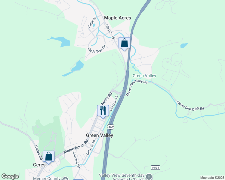 map of restaurants, bars, coffee shops, grocery stores, and more near 2324-2398 Maple Acres Road in Princeton