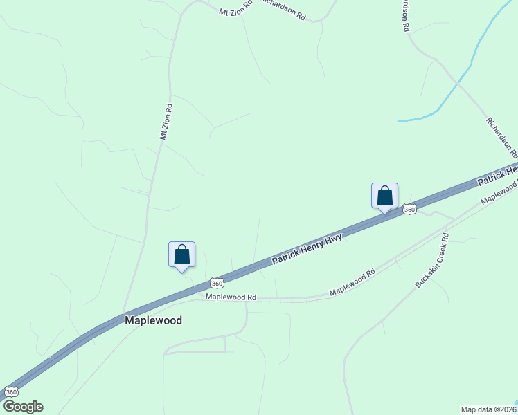 map of restaurants, bars, coffee shops, grocery stores, and more near 20460 Patrick Henry Highway in Jetersville
