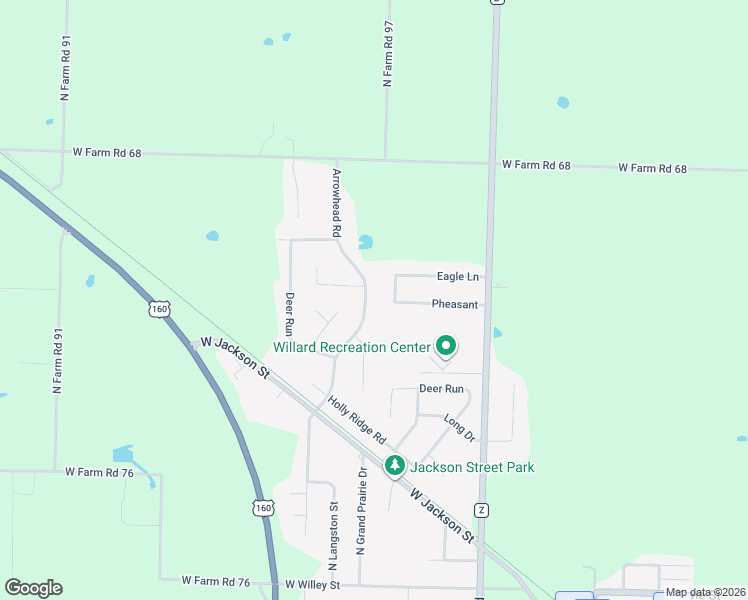 map of restaurants, bars, coffee shops, grocery stores, and more near 311 Arrowhead Road in Willard