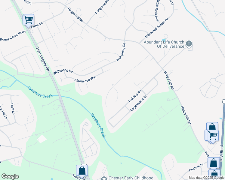 map of restaurants, bars, coffee shops, grocery stores, and more near 14600 Talleywood Court in Chester