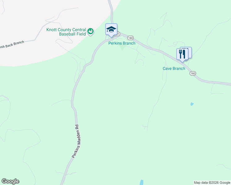 map of restaurants, bars, coffee shops, grocery stores, and more near Davis Mountain Drive in Hindman