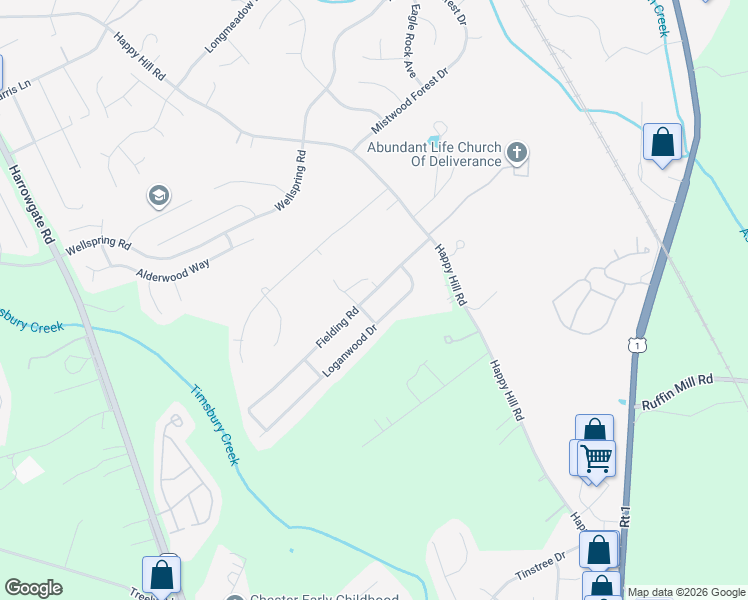 map of restaurants, bars, coffee shops, grocery stores, and more near 3021 Fielding Road in Chesterfield County