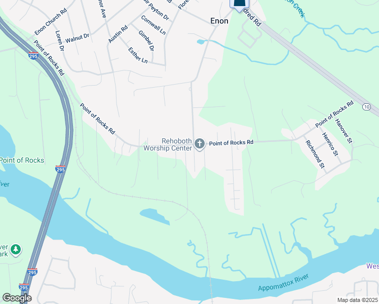 map of restaurants, bars, coffee shops, grocery stores, and more near 1815 Point of Rocks Rd in Chester