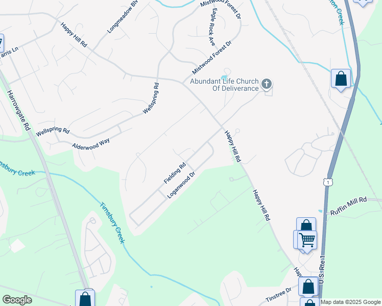 map of restaurants, bars, coffee shops, grocery stores, and more near 3018 Fielding Road in Chesterfield County
