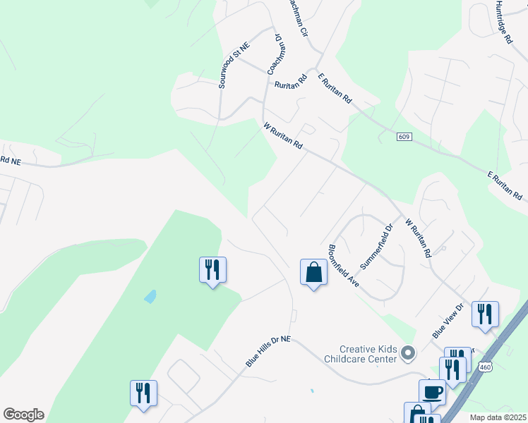 map of restaurants, bars, coffee shops, grocery stores, and more near 2040 Broyles Lane in Roanoke