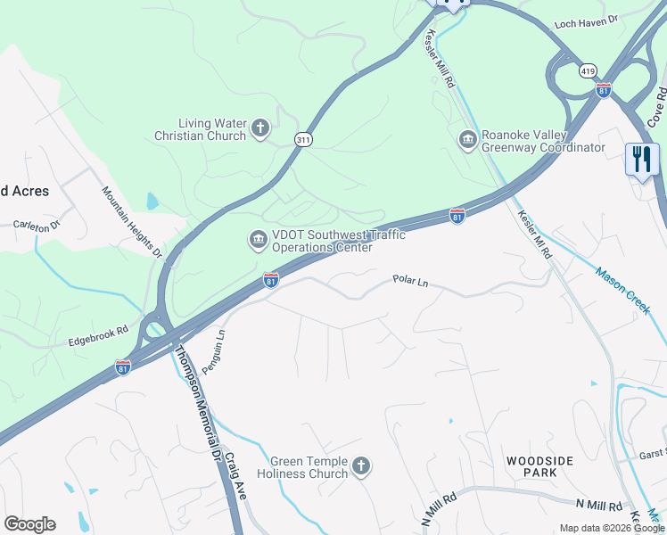 map of restaurants, bars, coffee shops, grocery stores, and more near 204 Northern Trail in Salem