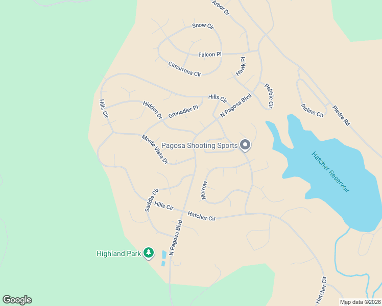 map of restaurants, bars, coffee shops, grocery stores, and more near 63 Monte Vista Drive in Pagosa Springs