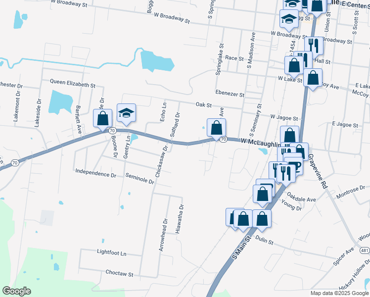 map of restaurants, bars, coffee shops, grocery stores, and more near 400-592 Princeton Rd in Madisonville