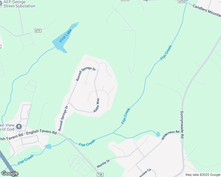 map of restaurants, bars, coffee shops, grocery stores, and more near 42 Bentridge Court in Lynchburg