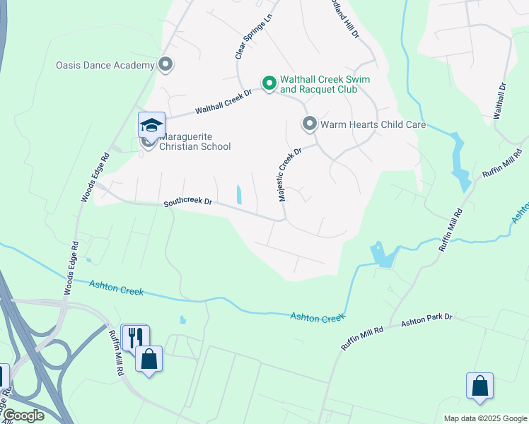 map of restaurants, bars, coffee shops, grocery stores, and more near 15049 Creekedge Place in Colonial Heights