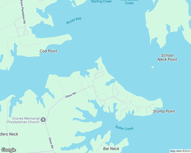 map of restaurants, bars, coffee shops, grocery stores, and more near Tom Toms Lane in Gloucester County