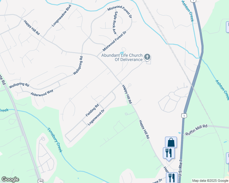 map of restaurants, bars, coffee shops, grocery stores, and more near 2912 Fielding Road in Chesterfield County