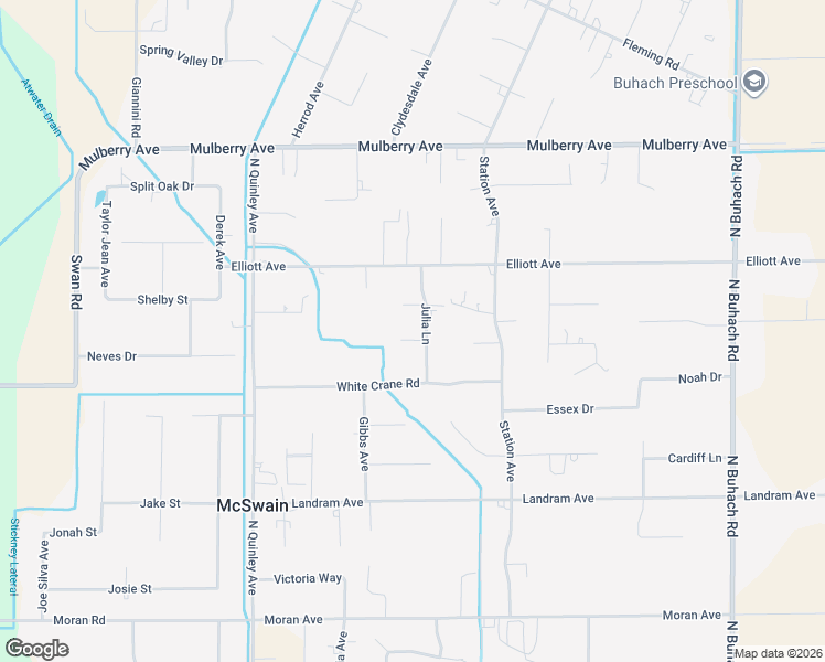 map of restaurants, bars, coffee shops, grocery stores, and more near 2117 Julia Lane in City of Atwater
