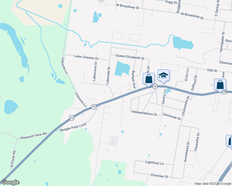 map of restaurants, bars, coffee shops, grocery stores, and more near 730-798 Lakeside Drive in Madisonville