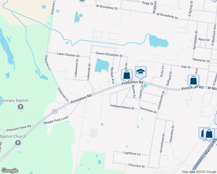 map of restaurants, bars, coffee shops, grocery stores, and more near 901 Princeton Road in Madisonville