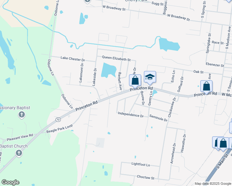 map of restaurants, bars, coffee shops, grocery stores, and more near 901 Princeton Road in Madisonville