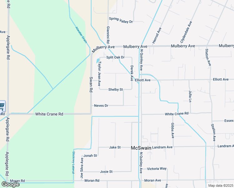 map of restaurants, bars, coffee shops, grocery stores, and more near 6185 Shelby Street in Atwater