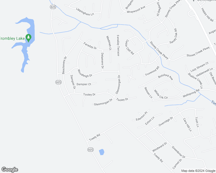 map of restaurants, bars, coffee shops, grocery stores, and more near 14400 Tooley Court in Chester