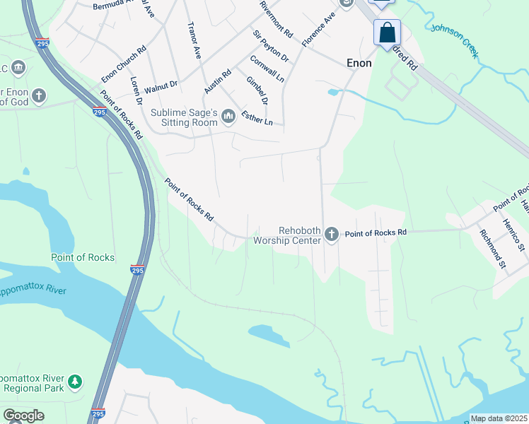map of restaurants, bars, coffee shops, grocery stores, and more near 1700 Point of Rocks Road in Chester