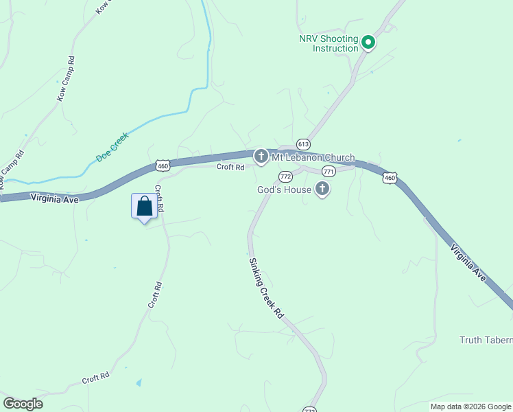 map of restaurants, bars, coffee shops, grocery stores, and more near 125-197 Sinking Creek Road in Pembroke