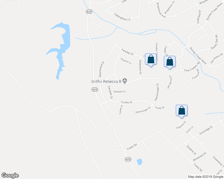 map of restaurants, bars, coffee shops, grocery stores, and more near 5060 Dampier Court in Chester