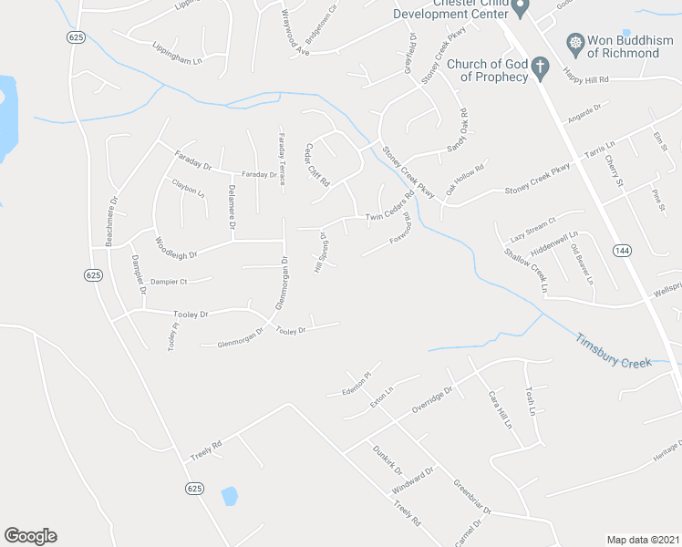map of restaurants, bars, coffee shops, grocery stores, and more near 4601 Hill Spring Terrace in Chester