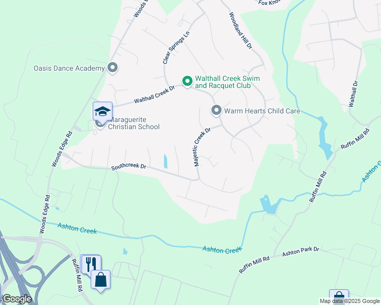 map of restaurants, bars, coffee shops, grocery stores, and more near 14924 Majestic Creek Drive in Chesterfield County