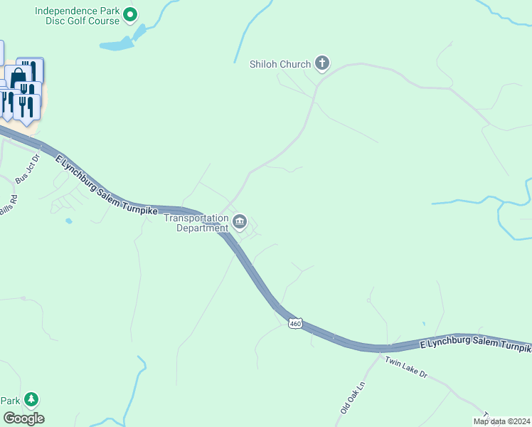 map of restaurants, bars, coffee shops, grocery stores, and more near 1139 Shiloh Church Road in Bedford