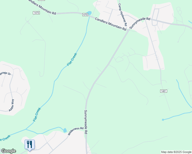 map of restaurants, bars, coffee shops, grocery stores, and more near 2583 Sunnymeade Road in Rustburg