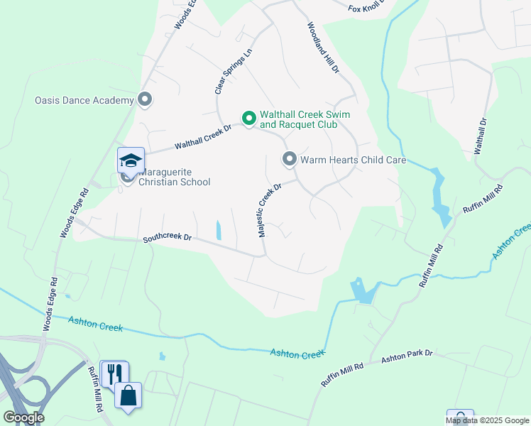 map of restaurants, bars, coffee shops, grocery stores, and more near 14907 Majestic Creek Drive in Chesterfield County