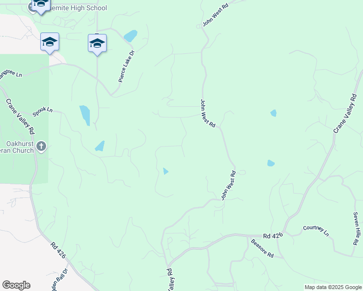 map of restaurants, bars, coffee shops, grocery stores, and more near Fair Oaks Court in Oakhurst