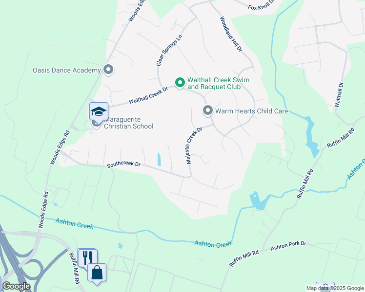map of restaurants, bars, coffee shops, grocery stores, and more near 14924 Majestic Creek Drive in Chesterfield County