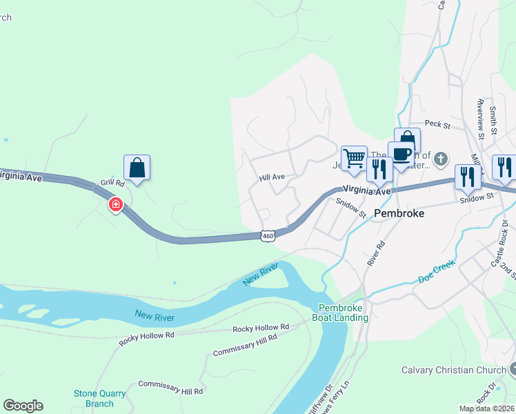 map of restaurants, bars, coffee shops, grocery stores, and more near 111 Pembroke Street in Pembroke