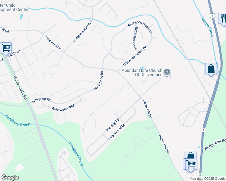 map of restaurants, bars, coffee shops, grocery stores, and more near 2918 Talleywood Lane in Chester