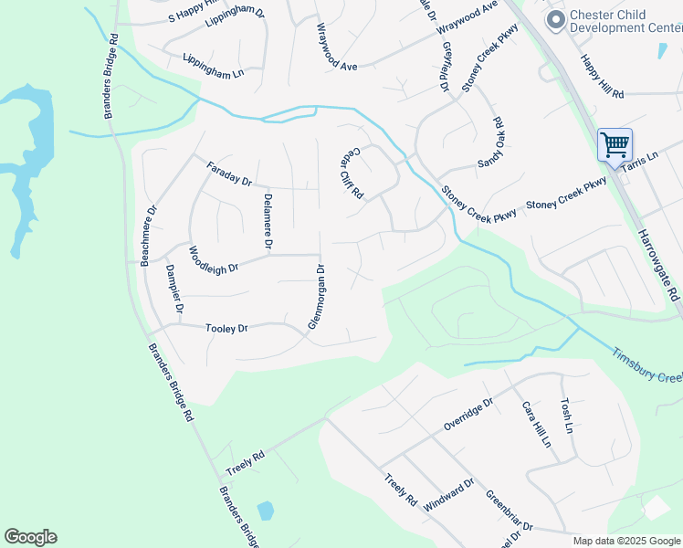 map of restaurants, bars, coffee shops, grocery stores, and more near 4703 Hill Spring Terrace in Chester