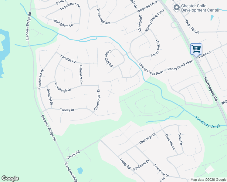 map of restaurants, bars, coffee shops, grocery stores, and more near 14009 Hill Spring Drive in Chester