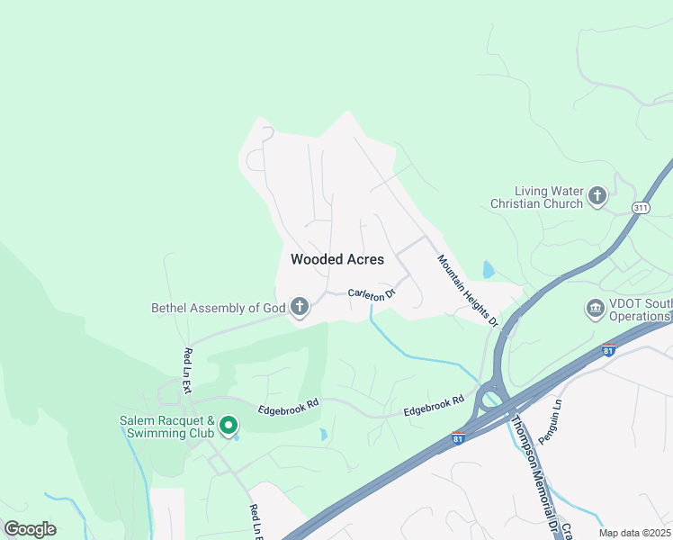 map of restaurants, bars, coffee shops, grocery stores, and more near 1731 Red Lane Extension in Salem
