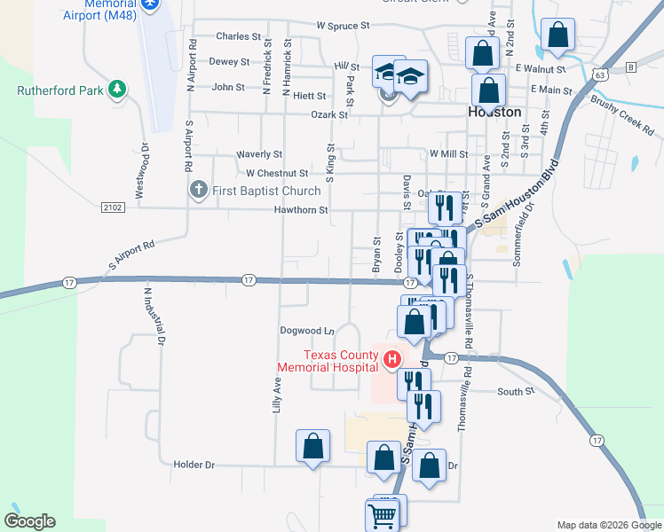 map of restaurants, bars, coffee shops, grocery stores, and more near 901 Augusta Street in Houston