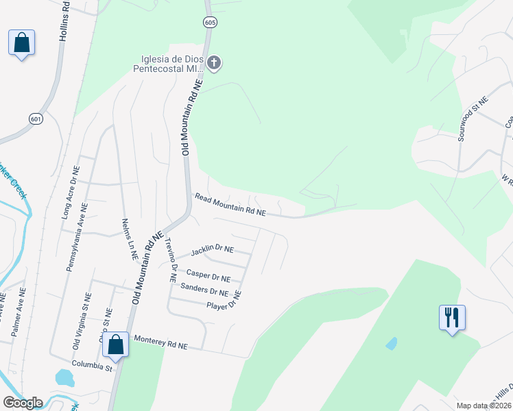 map of restaurants, bars, coffee shops, grocery stores, and more near 1587-1603 State Route 611 in Roanoke