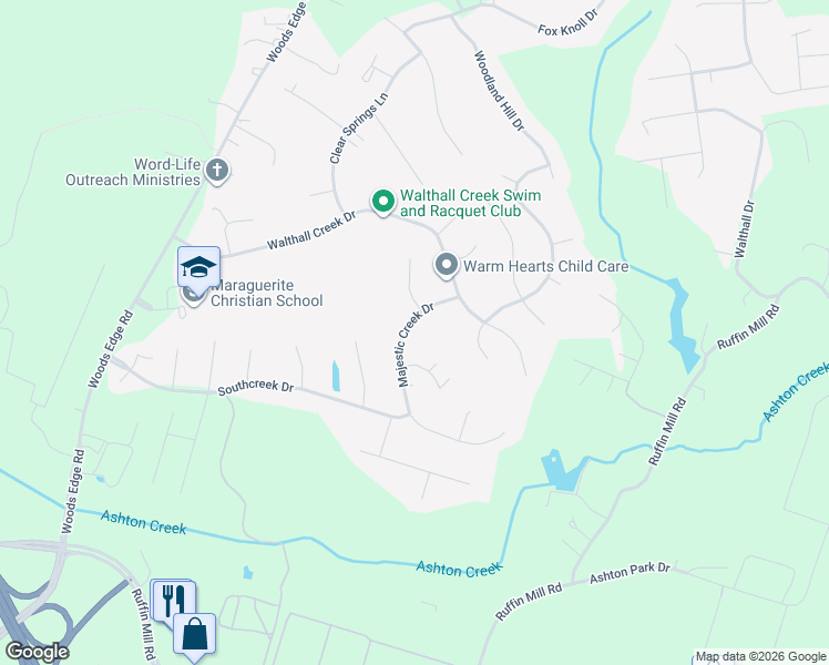 map of restaurants, bars, coffee shops, grocery stores, and more near 14907 Majestic Creek Drive in Chesterfield County